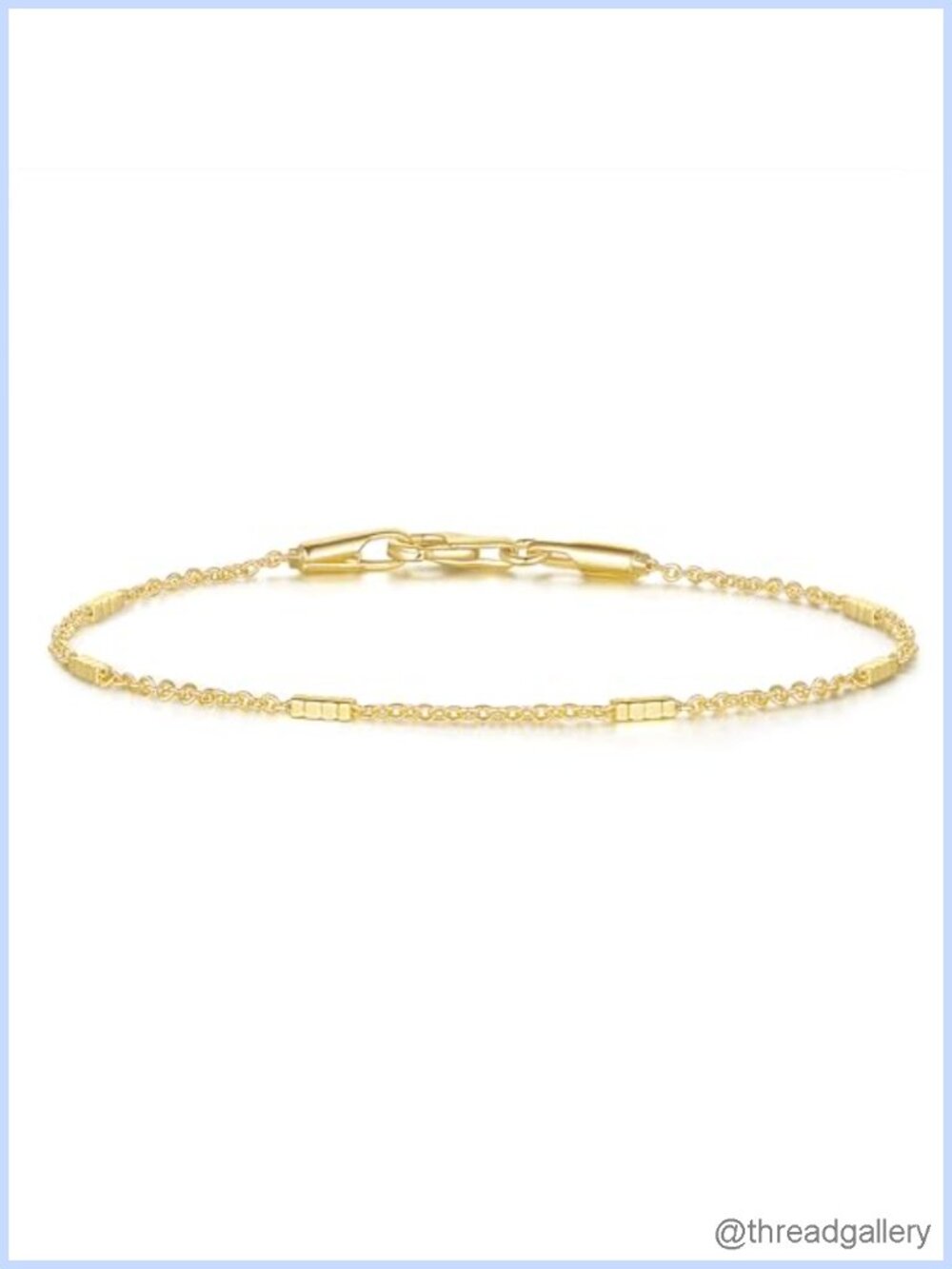 14K Gold Plated Station Chain Bracelet for Women